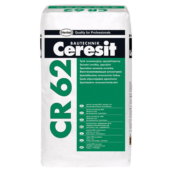 Штукатурка гидрофильная санирующая Ceresit CR 62 20 кг