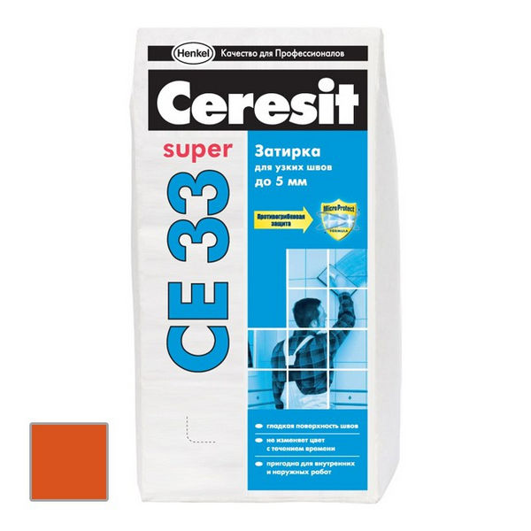 Затирка цементная Ceresit CE 33 Super Кирпич 2 кг