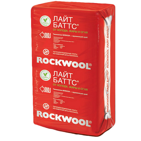 Базальтовая вата Rockwool Лайт Баттс 1000х600х100 мм 5 штук в упаковке