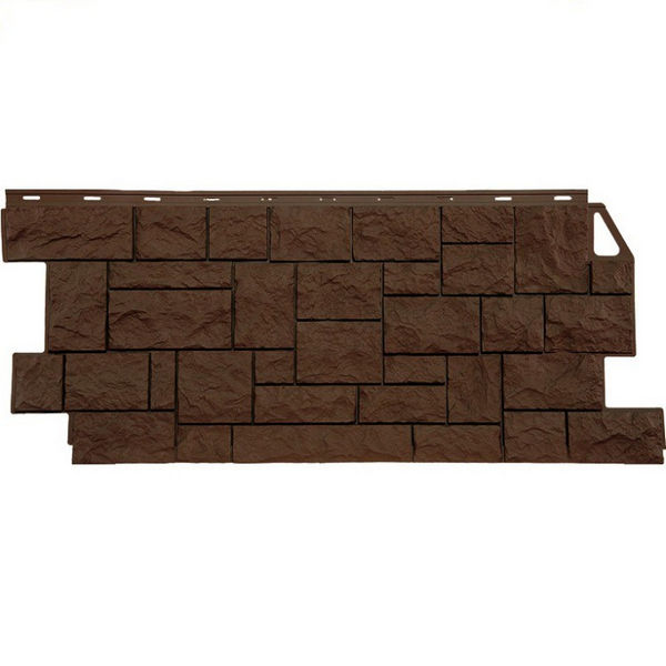 Панель фасадная FineBer Камень дикий 1117х46 коричневый