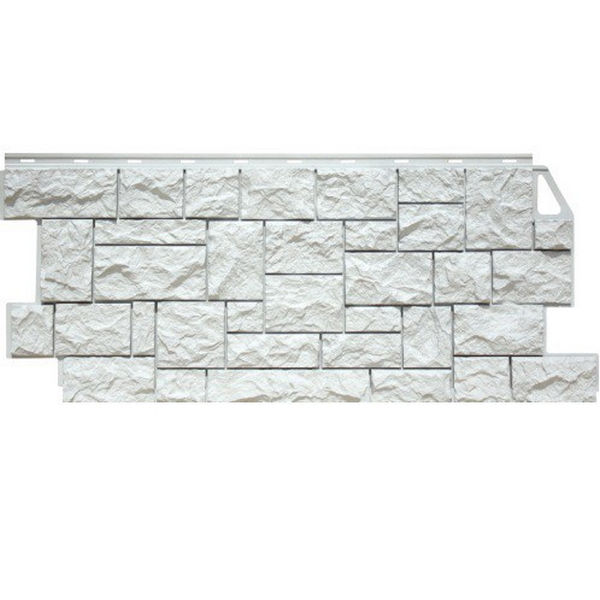 Панель фасадная FineBer Камень дикий 1117х46 мелованный белый