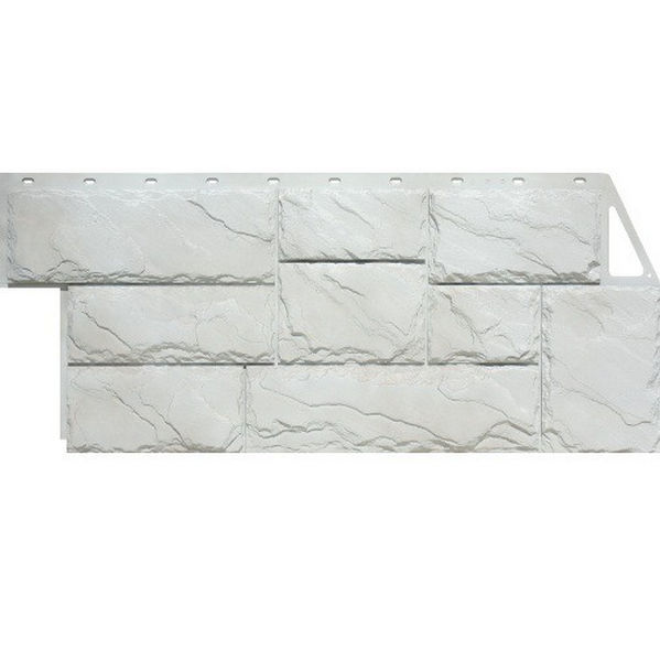 Панель фасадная FineBer Камень крупный 1080х452 мелованный белый